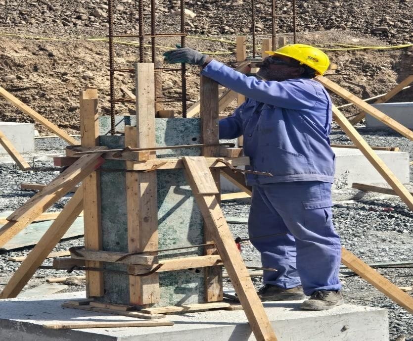 Column formwork erected