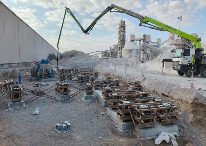 Concrete pump placing