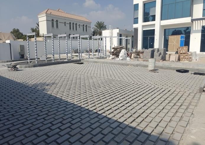 Courtyard paving in progress
