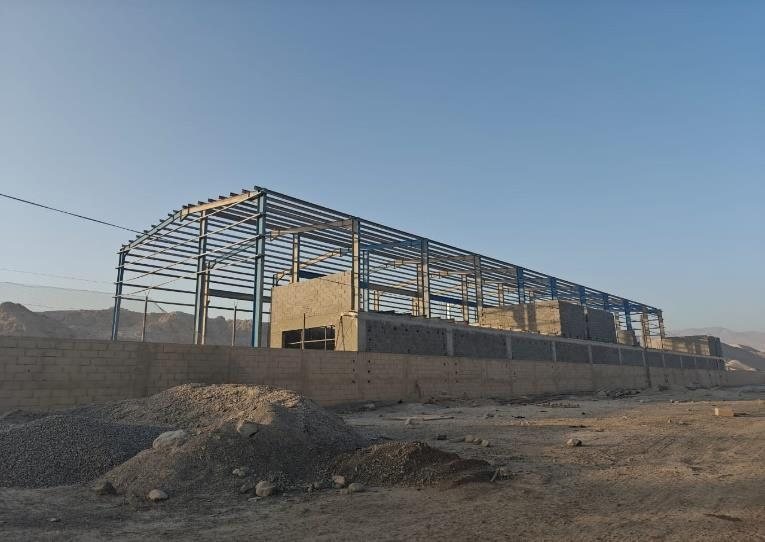 Steel shed frame and purlins